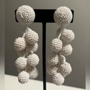 Sachin + Babi Ivory Beaded Drop Earrings